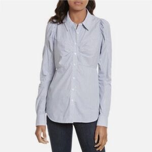 NWOT Veronica Beard Candice Puff Sleeve Striped Shirt Blouse